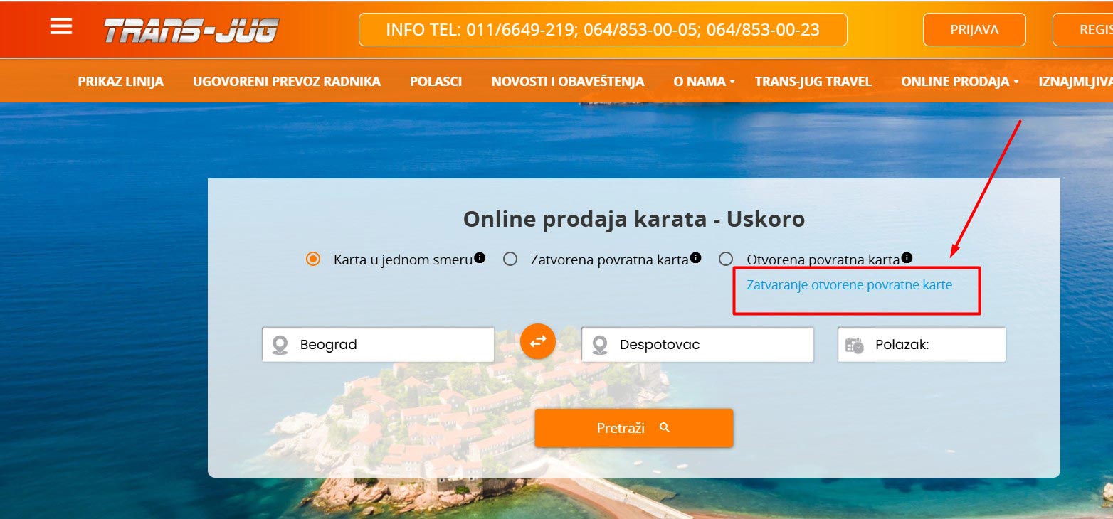 Zatvaranje otvorene karte - korak 1